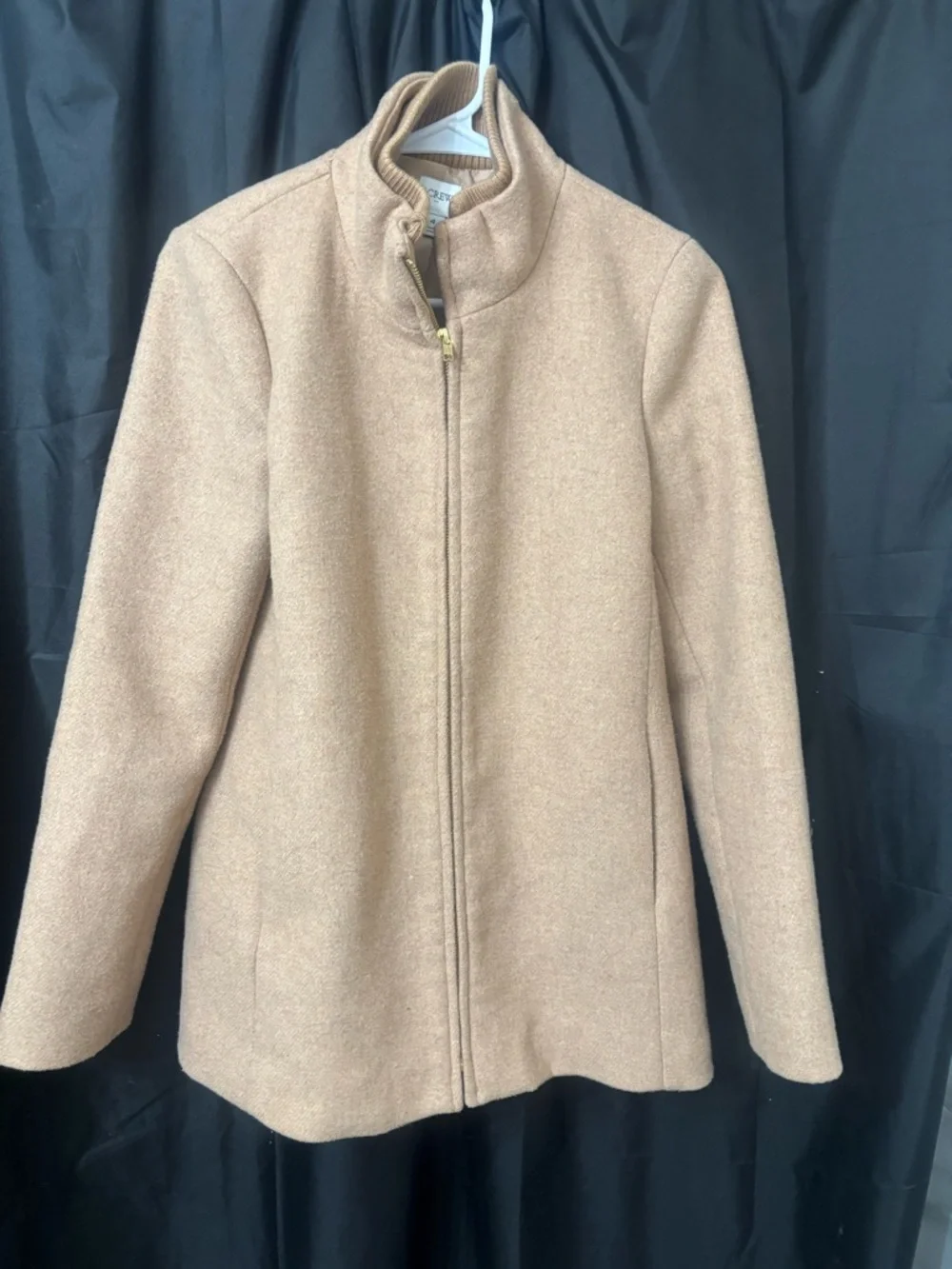 J. Crew Women's Tan Stand-Collar Wool Peacoat - Picture 3 of 4